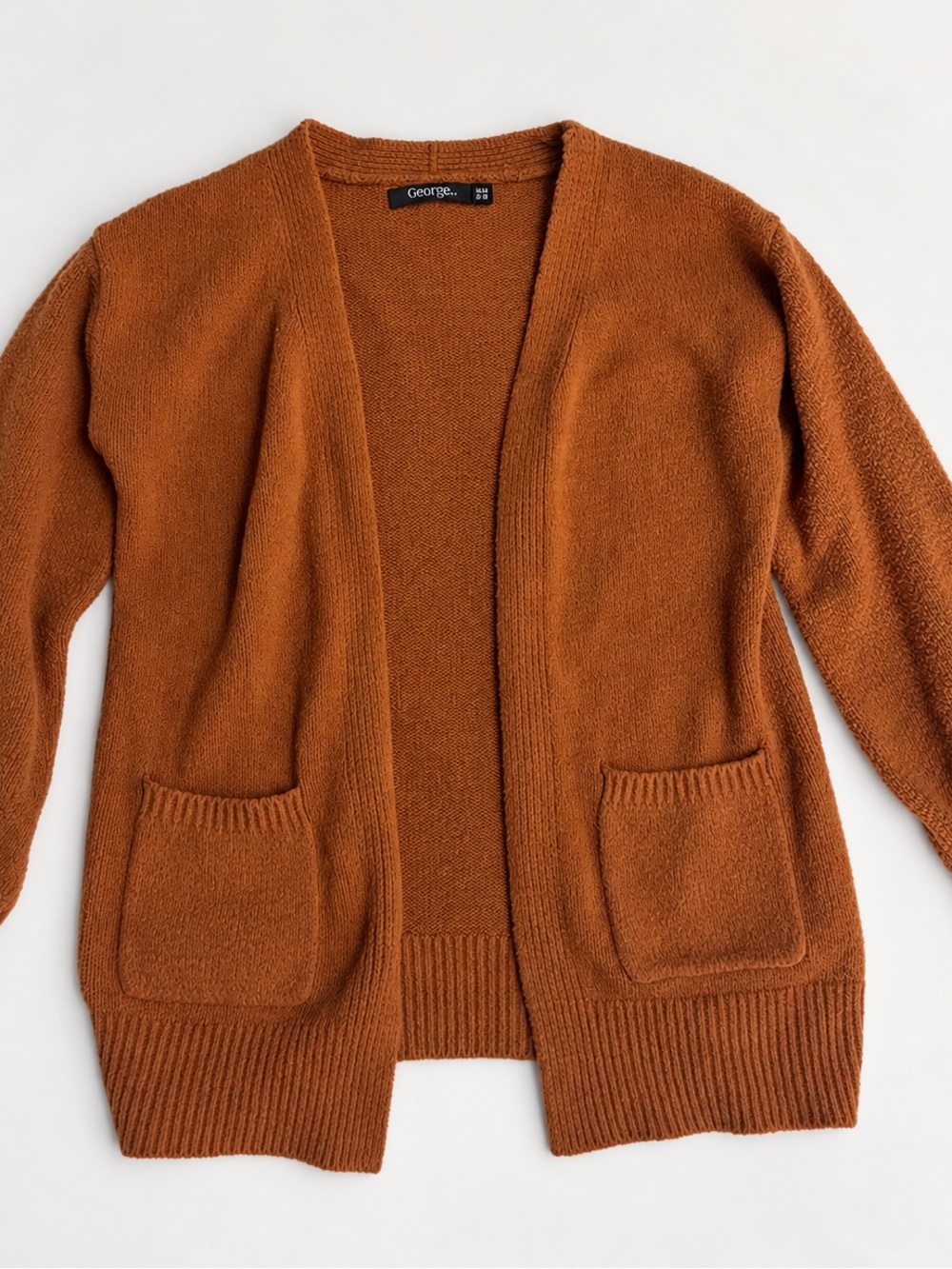 George Rust Brown Open-Front Pocket Cardigan